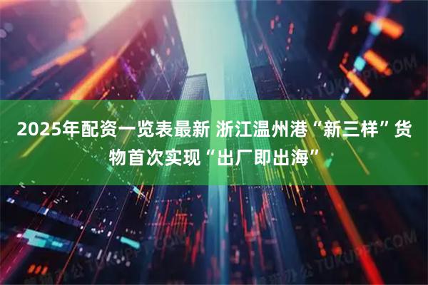 2025年配资一览表最新 浙江温州港“新三样”货物首次实现“出厂即出海”