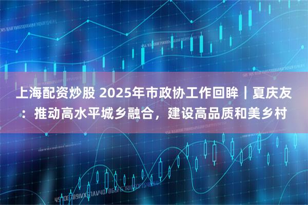 上海配资炒股 2025年市政协工作回眸｜夏庆友：推动高水平城乡融合，建设高品质和美乡村